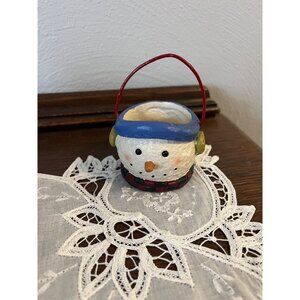 Small Snowman Candle Holder Baskey